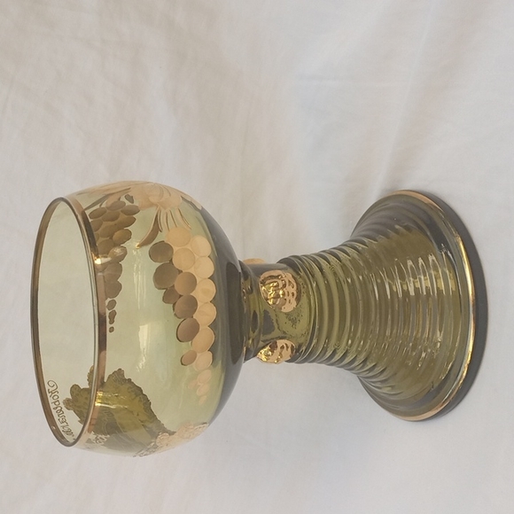 Vintage  Rhine Roemer Wine Glass Green Gold Beehive Souvenir Germany - Picture 4 of 10
